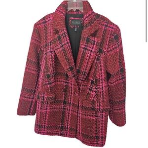 Eloquii Pink and Black Plaid Blazer